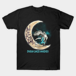 ovarian cancer dinosaur love you to the moon T-Shirt